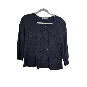 Alembika black Asymmetrical button down top